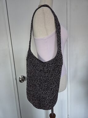 The Sak Black and White Knit Shoulder Bag